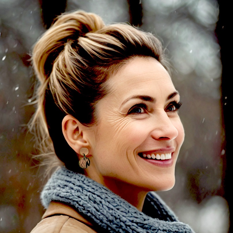 Accesorio exclusivo: aros redondos con efecto tejido, hechos a mano en porcelana fría y acero quirúrgico hipoalergénico para mujeres con estilo