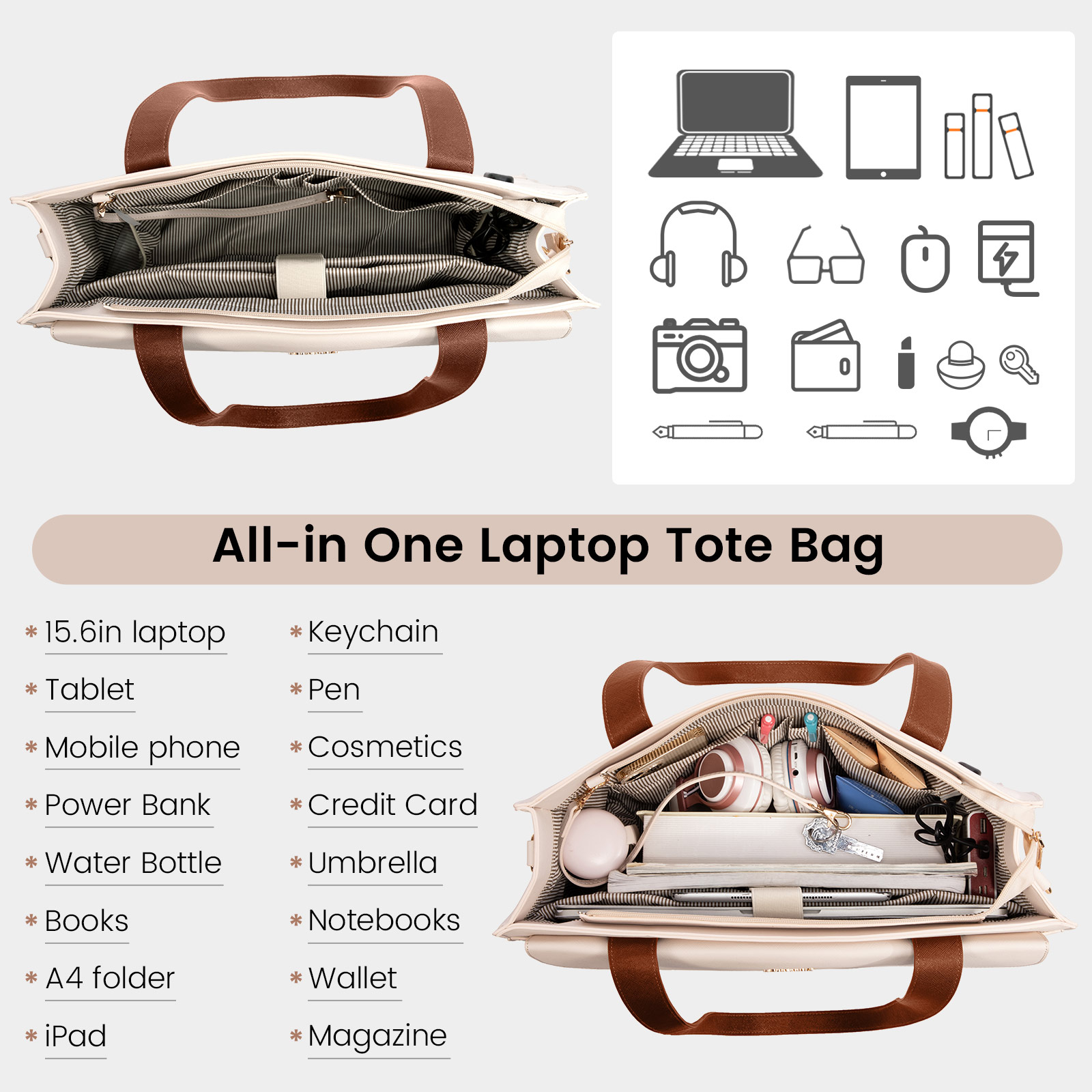 Cartera Bolso Mujer con USB en PU Resistente e Impermeable Cartera Bolso Mujer con USB en PU Resistente e Impermeable - Image 4