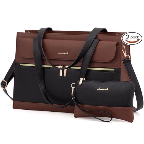 bolso de mano de oficina para ordenador portatil de 156 pulgadas bolso de hombro grande para mujer maletin de cuero PU para mujer bolsos para ordenador portatil con USB 1