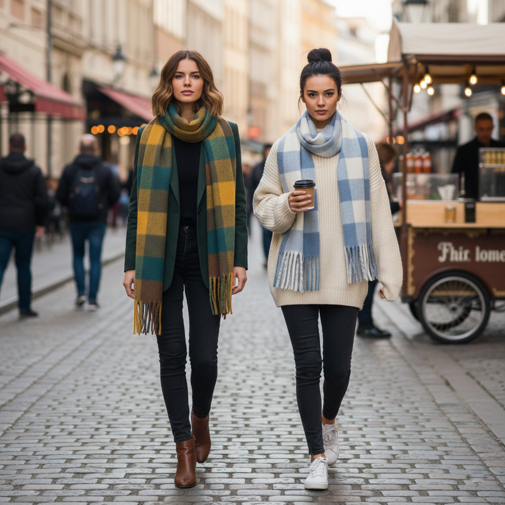 Bufanda a Cuadros Mujer | Suave, Abrigada y Versátil Bufanda a Cuadros Mujer | Suave, Abrigada y Versátil - Image 2