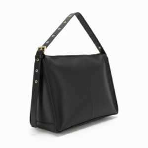 Cartera de mujer con correa regulable y herrajes dorados