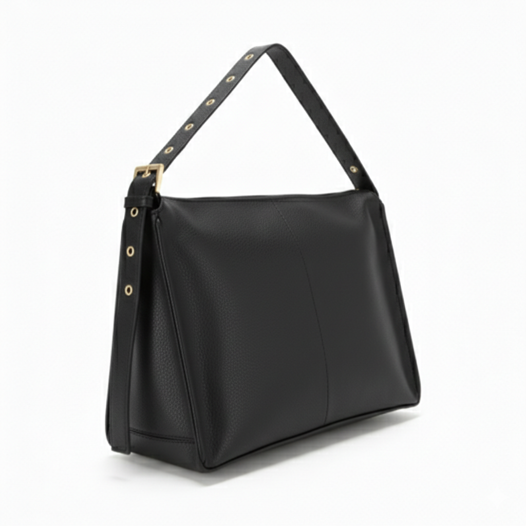 Cartera de mujer con correa regulable y herrajes dorados Cartera de mujer con correa regulable y herrajes dorados