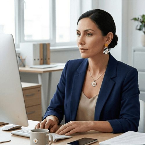 aros y collar margarita accesorios atemporales para mujer