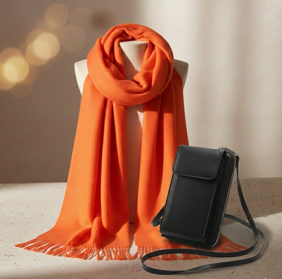 Set bandolera y pashmina mujer — regalo exclusivo Set bandolera y pashmina mujer — regalo exclusivo