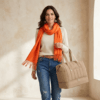 Combo Bolso Aros Pashmina Estilo Completo